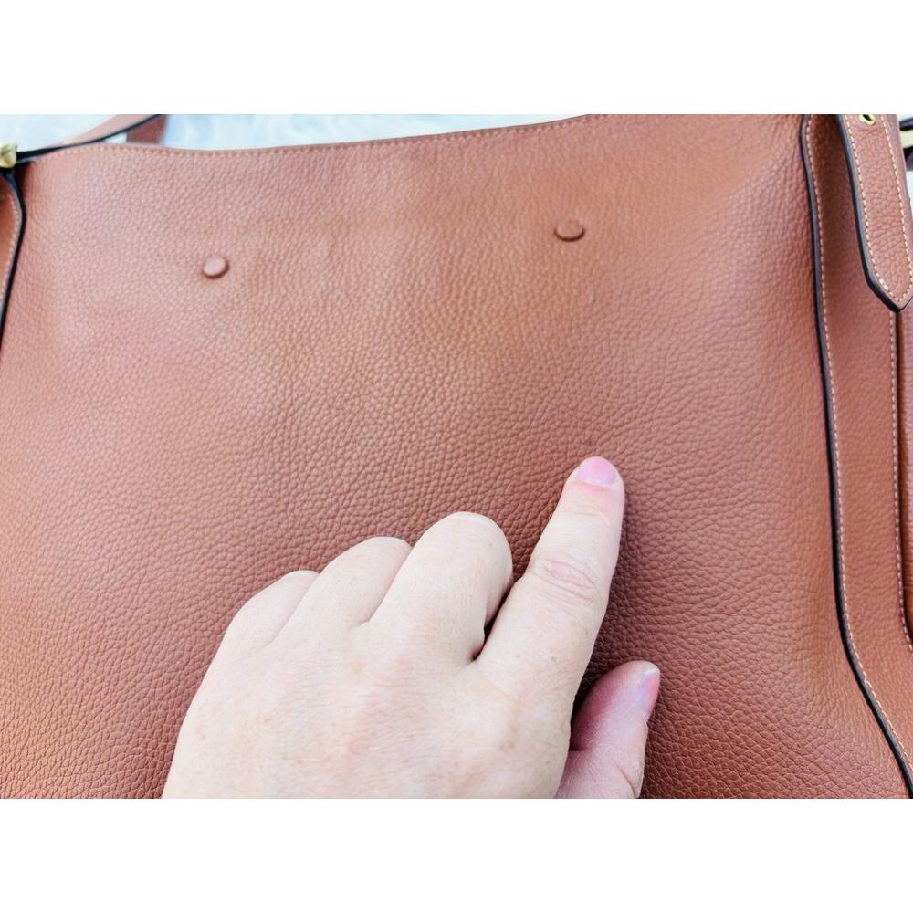 COACH Alana Leather Tote Bag Saddle Color Authentic Shoulder Bag - Picture 4 of 13